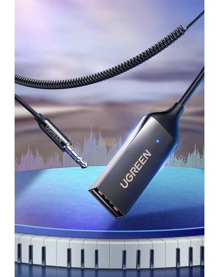 Ugreen Bluetooth 5.0 audio receiver cable USB AUX audio jack adapter black (70601 CM309)