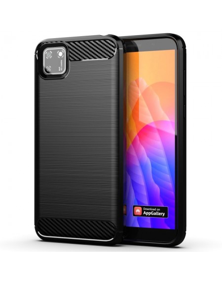 Carbon Case Flexible Cover TPU Case for Huawei Y5p black