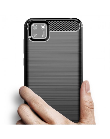 Carbon Case Flexible Cover TPU Case for Huawei Y5p black