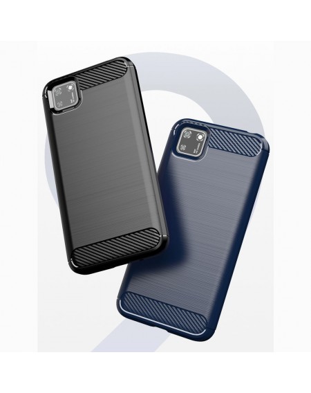 Carbon Case Flexible Cover TPU Case for Huawei Y5p blue