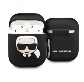 Karl Lagerfeld KLACCSILKHBK AirPods cover czarny/black Silicone Ikonik