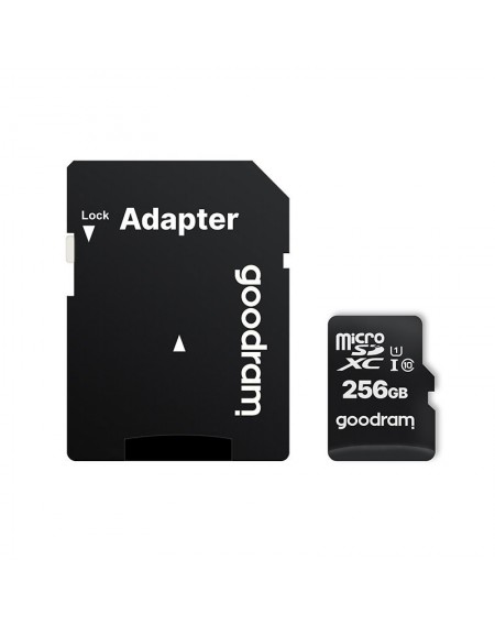 Goodram Microcard 256 GB micro SD XC UHS-I class 10 memory card, SD adapter (M1AA-2560R12)