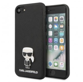 Karl Lagerfeld KLHCI8IKFBMBK iPhone 7/8 SE 2020 / SE 2022 hardcase czarny/black Saffiano Ikonik Metal