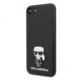 Karl Lagerfeld KLHCI8IKFBMBK iPhone 7/8 SE 2020 / SE 2022 hardcase czarny/black Saffiano Ikonik Metal