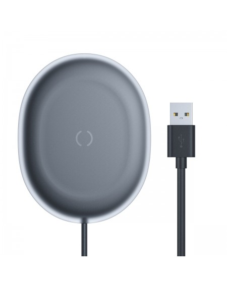 Baseus Jelly Qi 15W wireless charger for headphones phone + USB cable - USB Type C black (WXGD-01)