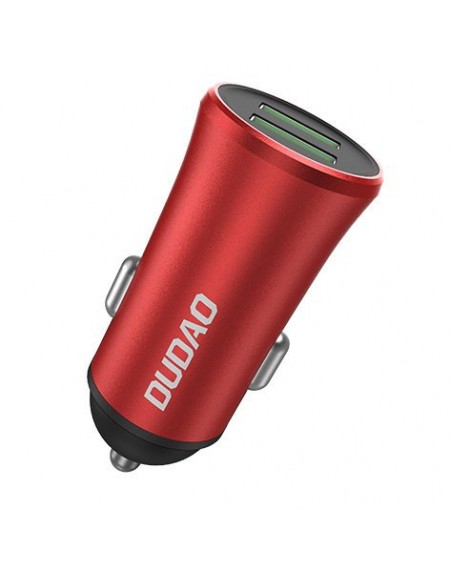 Dudao 3,4A smart car charger 2x USB red (R6S red)
