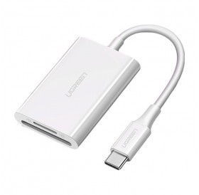 Ugreen memory card reader OTG SD 4.0 / micro SD (TF) 4.0 (UHS-II, UHS-2 - 280 MBps) to USB Type C 3.2 Gen 1 white (CM265 60724)