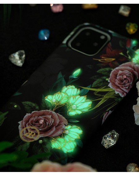 Kingxbar Forest glowing in the dark case decorated with original Swarovski crystals iPhone 11 Pro purple
