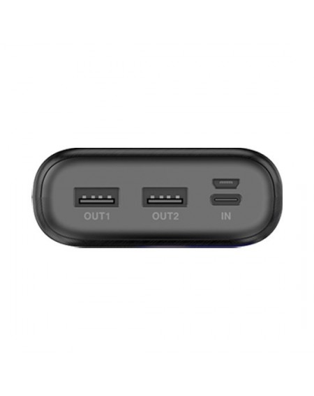 Dudao powerbank 20000 mAh 2x USB / USB Type C / micro USB 2 A with LED screen black (K9Pro-06)