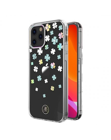Kingxbar Lucky Series case decorated with original Swarovski crystals iPhone 12 mini transparent (Clover)