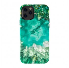 Kingxbar Agate Series case decorated printed Agate iPhone 12 mini green