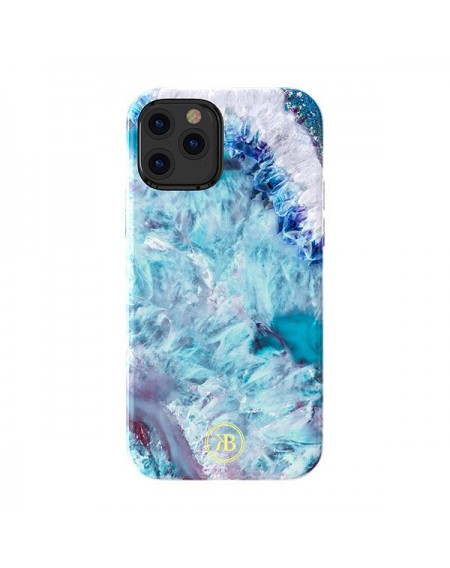 Kingxbar Agate Series case decorated printed Agate iPhone 12 mini blue