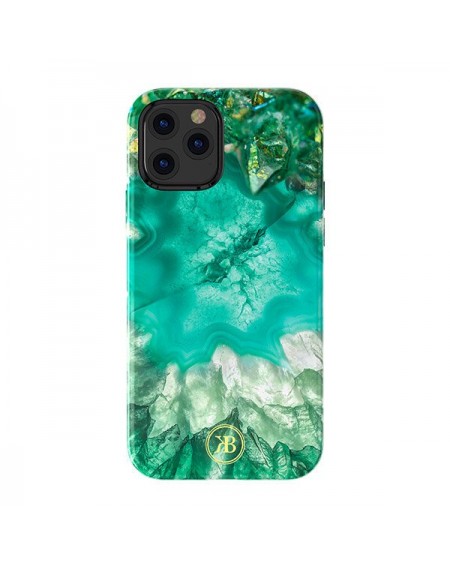 Kingxbar Agate Series case decorated printed Agate iPhone 12 Pro Max green