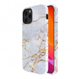 Kingxbar Marble Series case decorated printed marble iPhone 12 mini whiteblue