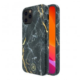 Kingxbar Marble Series case decorated printed marble iPhone 12 mini black