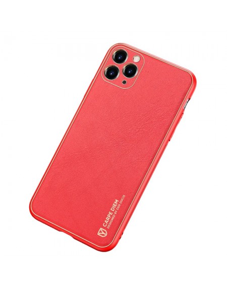 Dux Ducis Yolo elegant case made of soft TPU and PU leather for iPhone 11 Pro red