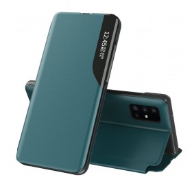 Eco Leather View Case elegant bookcase type case with kickstand for Samsung Galaxy Note 20 Ultra green