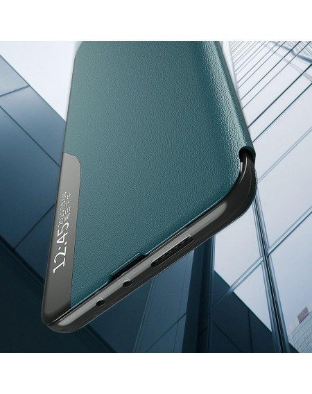 Eco Leather View Case elegant bookcase type case with kickstand for Samsung Galaxy Note 20 Ultra green