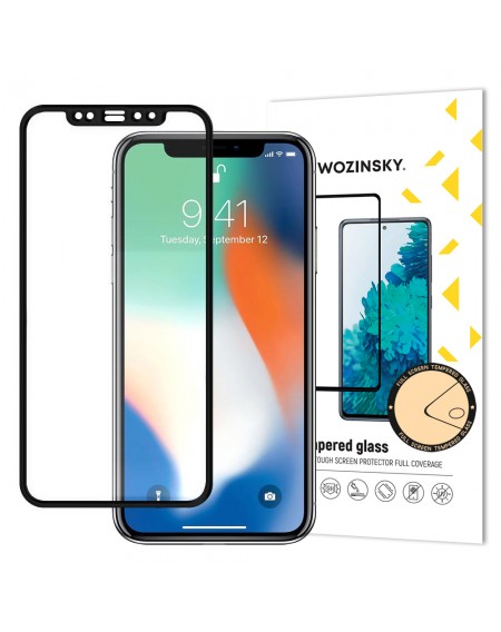 Wozinsky Tempered Glass Full Glue Super Tough Screen Protector Full Coveraged with Frame Case Friendly for iPhone 12 Pro Max black