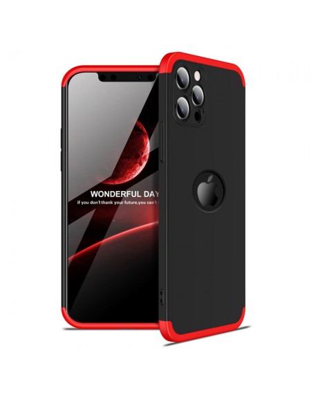 GKK 360 Protection Case Front and Back Case Full Body Cover iPhone 12 Pro Max black-red