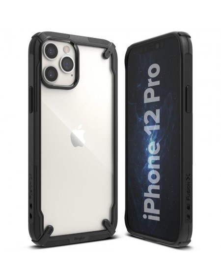 Ringke Fusion X case armored cover with frame for iPhone 12 Pro / iPhone 12 black (FUAP0024)