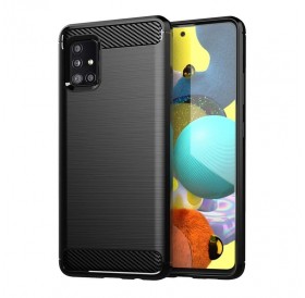 Carbon Case Flexible Cover TPU Case for Samsung Galaxy M31s black