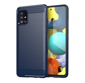 Carbon Case Flexible Cover TPU Case for Samsung Galaxy M31s blue