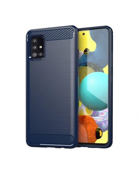 Carbon Case Flexible Cover TPU Case for Samsung Galaxy M31s blue
