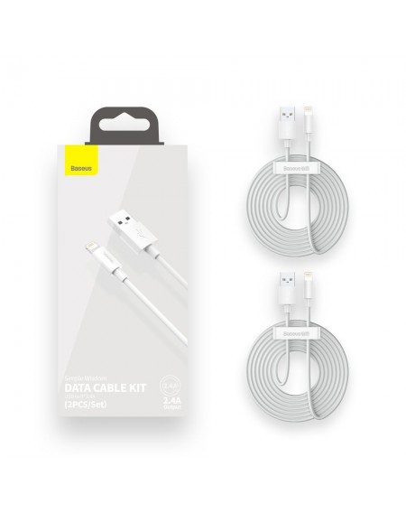 Baseus 2x set USB - Lightning cable fast charging Power Delivery 1,5 m white (TZCALZJ-02)
