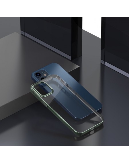 Baseus Shining Case Flexible gel case with a shiny metallic frame iPhone 12 mini Dark green (ARAPIPH54N-MD06)