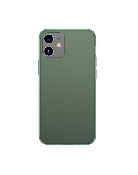 Baseus Frosted Glass Case Hard case with a flexible frame iPhone 12 mini Dark green (WIAPIPH54N-WS06)