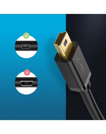Ugreen cable USB - mini USB cable 480 Mbps 1 m black (US132 10355)