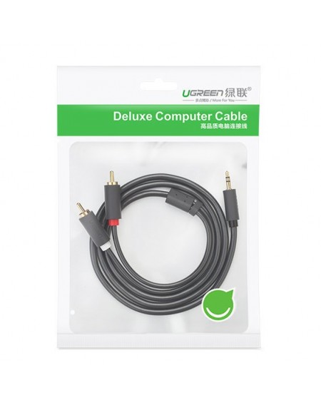 Ugreen cable audio cable 3.5 mm mini jack (female) - 2RCA (male) 25 cm gray (AV102 10561)