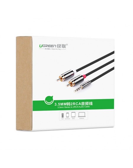 Ugreen cable audio cable 3.5 mm mini jack - 2RCA 2 m black (AV116 10584)