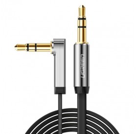 Ugreen flat angled cable AUX audio cable 3.5 mm mini jack 0.5 m black (AV119 10596)