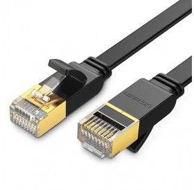 Ugreen Flat Cable Internet Network Cable Ethernet Patchcord RJ45 Cat 7 STP LAN 10 Gbps 10m Black (NW106 11265)