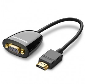Ugreen Cable Cord Adapter Adapter One Way HDMI (Male) to VGA (Female) FHD Black (MM105 40253)