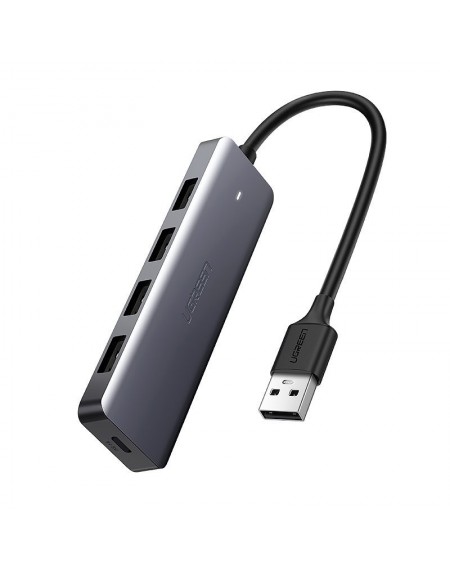 Ugreen USB HUB splitter - 4x USB 3.2 Gen 1 with micro USB power port gray (CM219 50985)