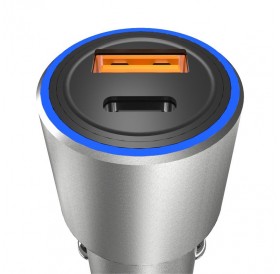 Dudao USB / USB Car Charger Type C Power Delivery Quick Charge 22.5 W Gray (R4PQ)