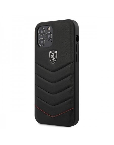 Ferrari FEHQUHCP12MBK iPhone 12/12 Pro 6,1" czarny/black hardcase Off Track Quilted