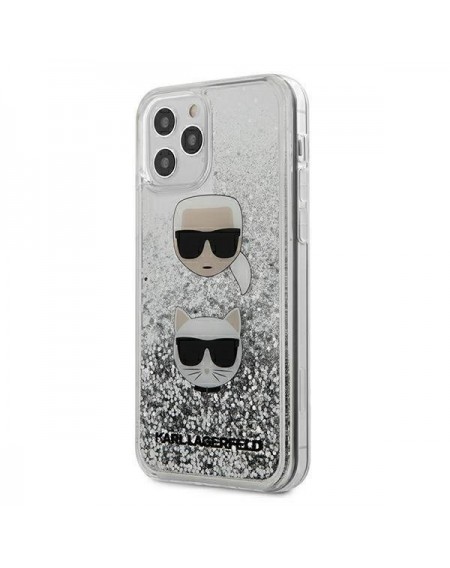 Karl Lagerfeld KLHCP12LKCGLSL iPhone 12 Pro Max 6,7" srebrny/silver hardcase Liquid Glitter Karl&Choupette