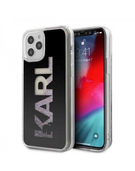 Karl Lagerfeld KLHCP12MKLMLBK iPhone 12/12 Pro 6.1&quot; black/black hardcase Karl Logo Glitter