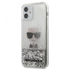 Karl Lagerfeld KLHCP12SGLIKSL iPhone 12 mini 5,4" srebrny/silver hardcase Ikonik Liquid Glitter