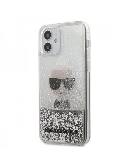Karl Lagerfeld KLHCP12SGLIKSL iPhone 12 mini 5,4" srebrny/silver hardcase Ikonik Liquid Glitter