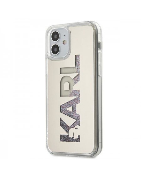 Karl Lagerfeld KLHCP12SKLMLGR iPhone 12 mini 5,4" srebrny/silver hardcase Mirror Liquid Glitter Karl