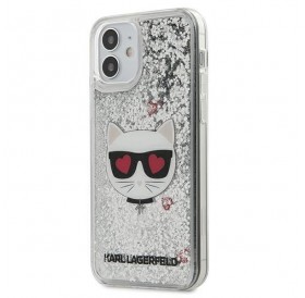 Karl Lagerfeld KLHCP12SLCGLSL iPhone 12 mini 5,4" srebrny/silver hardcase Liquid Glitter Choupette