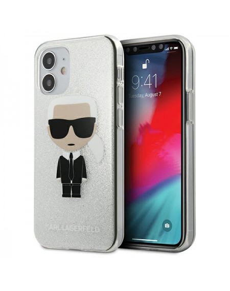 Karl Lagerfeld KLHCP12SPCUTRIKSL iPhone 12 mini 5,4" srebrny/silver hardcase Glitter Ikonik Karl