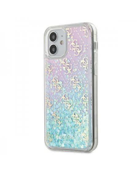Guess GUHCP12SLG4GGBLPI iPhone 12 mini 5,4" różowy/pink hardcase Gradient Liquid Glitter 4G