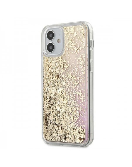 Guess GUHCP12SLG4GGPIGO iPhone 12 mini 5,4" złoty/gold hardcase Gradient Liquid Glitter 4G