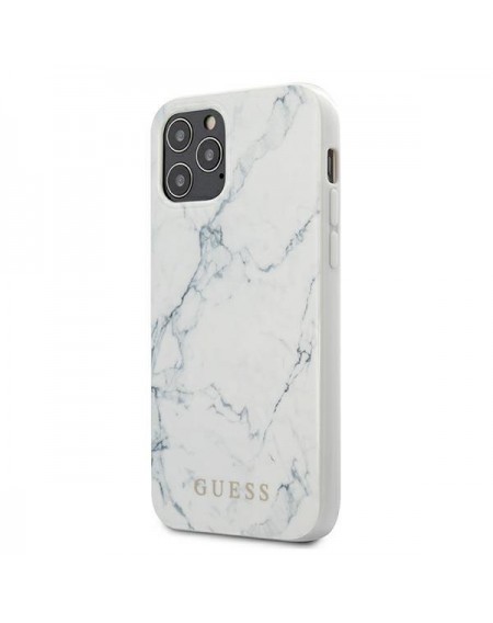 Guess GUHCP12MPCUMAWH iPhone 12/12 Pro 6,1" biały/white hardcase Marble